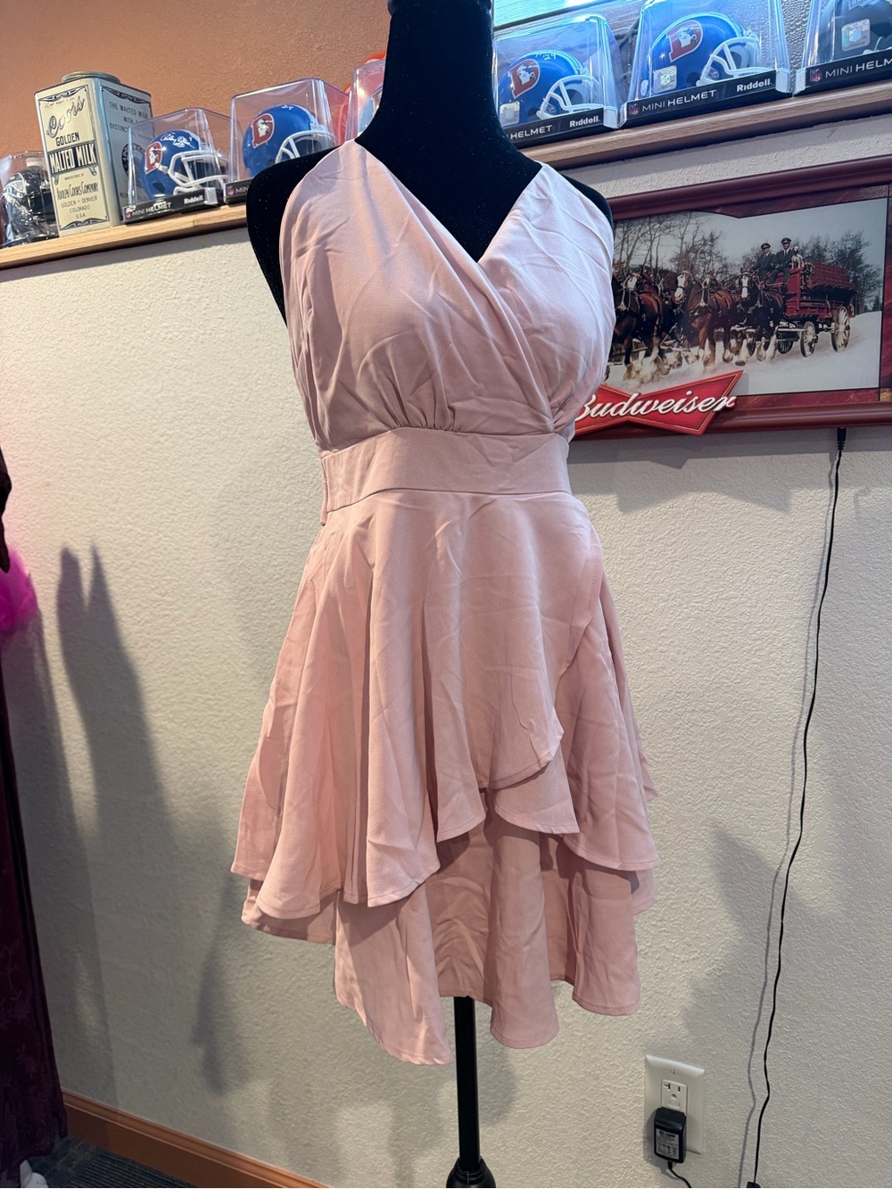 Sleeveless Blush Pink Asymmetrical High-Low Dress